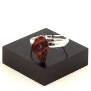 Silver Plated raw Rhodolite Garnet Ring. 11.16 ct.