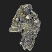 Galena and Marcasite, on Quartz