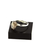 Silver Plated raw petroleum Quartz Ring. 9.82 ct.