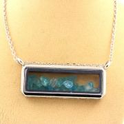 Raw Paraiba Apatite necklace.