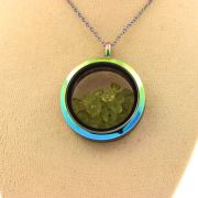 Raw Peridot necklace.