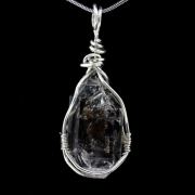 Necklace raw Quartz Diamond with inclusions.