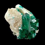 Dioptase, calcite