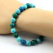 Chrysocolla + Turquoise Bracelet 8 mm Beads.