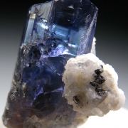 Calcite on Tanzanite