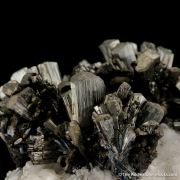 Stibnite on Calcite