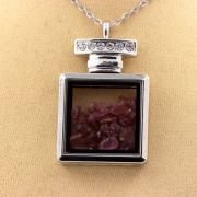 Raw Rhodolite Garnet necklace.