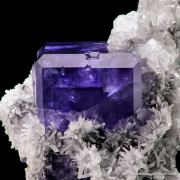 Fluorite on Quartz with Calcite