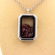 Raw Rhodolite Garnet necklace.