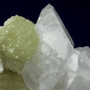 Calcite on Prehnite Cast After Anhydrite