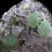 Prehnite, Calcite, Quartz.