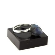 Silver Plated raw Sapphire Ring. 16.53 ct.