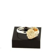 Silver Plated raw petroleum Quartz Ring. 14.52 ct.