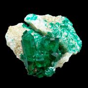 Dioptase, calcite