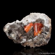 Wulfenite on Calcite