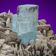 Aquamarine  on Muscovite