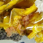 Wulfenite with Mimetite and Barite