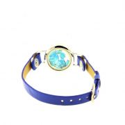 Raw neon blue Apatite strap watch model 25 mm.