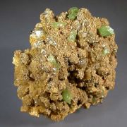 Ludlamite on Siderite and Pyrite