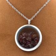 Raw Rhodolite Garnet necklace.