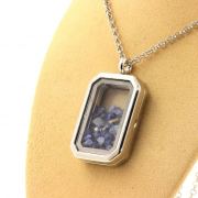 Raw Benitoite necklace.