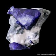 Benitoite on Natrolite