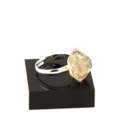 Silver Plated raw petroleum Quartz Ring. 15.52 ct.