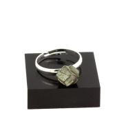 Silver Plated raw Pyrite Ring. 13.84 ct.