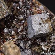 Chalcopyrite on Galena with Sphalerite