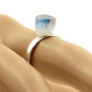 Silver Plated raw Euclase Ring. 10.32 ct.