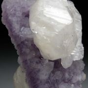 Calcite on Amethyst