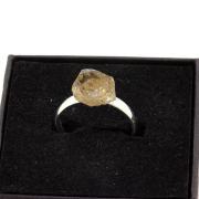 Silver Plated raw petroleum Quartz Ring. 9.31 ct.