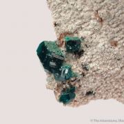 Dioptase on Dolomite with Malachite