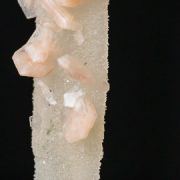 Stilbite on Quartz over Calcite