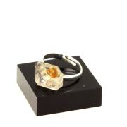 Silver Plated raw petroleum Quartz Ring. 14.52 ct.