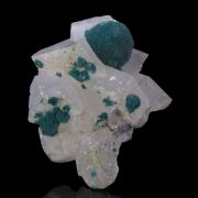 Rosasite on Calcite