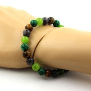 Labradorite + Peridot + Tiger's Eye + Malachite Bracelet 8 mm Beads.