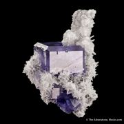 Fluorite on Quartz with Calcite