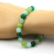 Green Agate + Aventurine + Peridot + Angelite Bracelet 8 mm Beads.