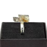 Silver Plated raw petroleum Quartz Ring. 13.30 ct.