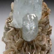 Aquamarine on Muscovite