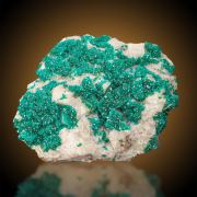 Dioptase  on Calcite