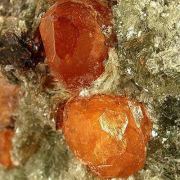 Spessartine Garnet in Mica Schist