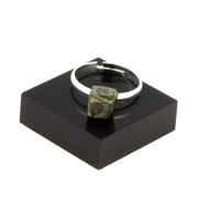 Silver Plated raw Pyrite Ring. 13.59 ct.