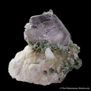 Fluorite (twinned) with Hyalite Opal