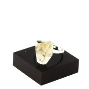 Silver Plated raw petroleum Quartz Ring. 14.87 ct.