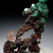 Cerussite, Rosasite on Copper