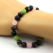 Peridot + Labradorite + Rose Quartz Bracelet 8 mm Beads.