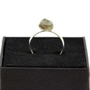 Silver Plated raw petroleum Quartz Ring. 8.63 ct.