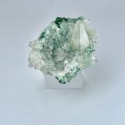 Calcite on Malachite